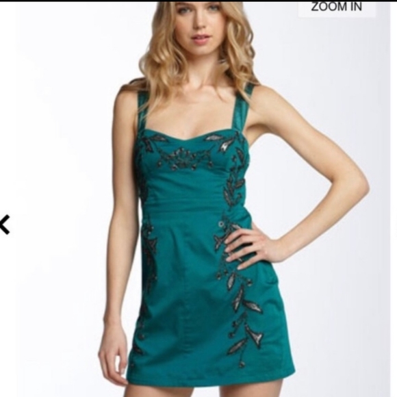 Free People Dresses & Skirts - NWT - SALE TODAY!  Free People teal embroidered dress size 12